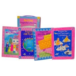 Bedtime Prayers for Little Ones Board Book Set 4 Books Carry Case Christian